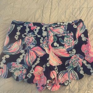 Lilly Pulitzer High Waist Blue and Pink Floral Shorts